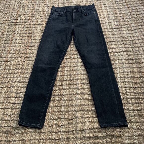 Citizens Of Humanity COH Rocket Crop Mid Rise Skinny Size 27 Dark Wash Stretch - Picture 1 of 8